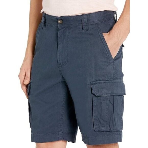 Amazon Essentials Men's Classic-Fit Cargo Short 100% Cotton 10" Inseam Navy 42 - Picture 1 of 12
